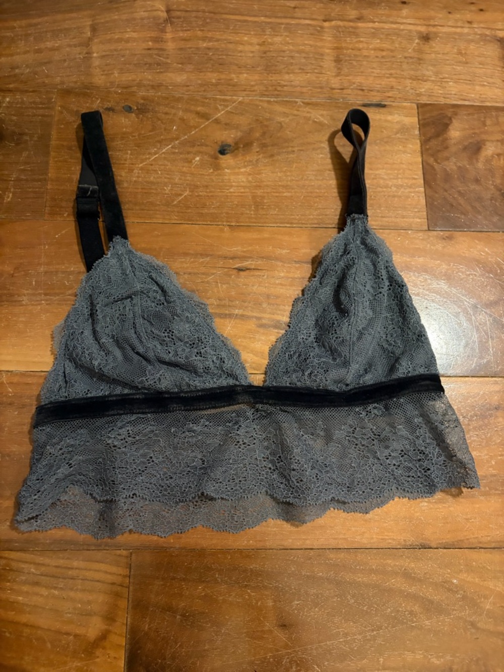 Victoria's Secret Lace Bralette in Charcoal Gray